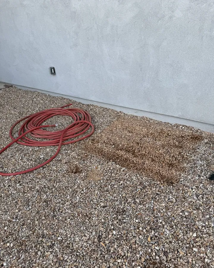 The same side yard with the blocks removed.